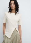 Mango Camiseta algodón abertura - Crudo