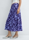 Mango Falda satinada estampada - Azul