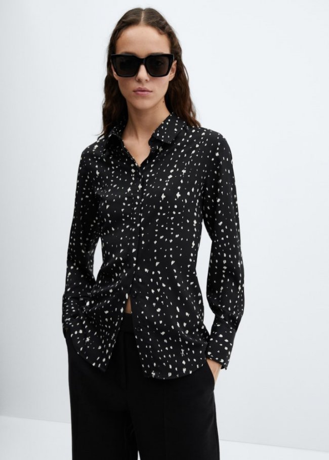 Mango Camisa fluida regular - Topo