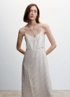 Mango Vestido midi lentejuelas - Beige