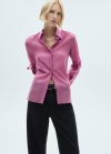 Mango Camisa lyocell satinada - Rosa
