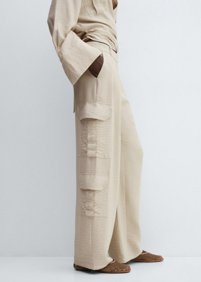Mango Pantalón cargo pinzas - Arena