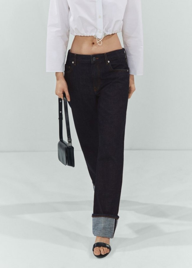 Mango Jeans rectos selvedge - Azul