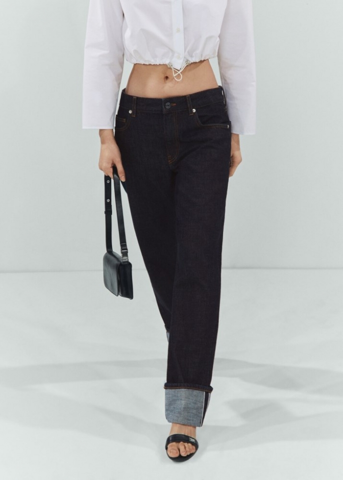 Mango Jeans rectos selvedge - Azul