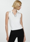 Mango Top punto cuello polo - Crudo