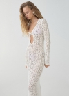 Mango Vestido crochet lazo - Blanco roto