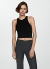 Mango Top punto tirantes - Negro