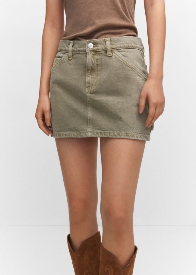 Mango Minifalda vaquera - Khaki