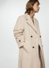 Mango Trench largo doble botonadura - Beige