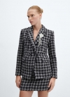 Mango Minifalda traje tweed - Gris