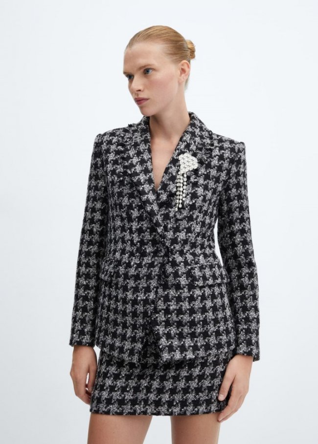 Mango Minifalda traje tweed - Gris
