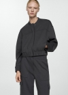 Mango Chaqueta bomber costuras decorativas - Gris antracita