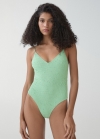 Mango Bañador textura tirantes ajustables - Turquesa
