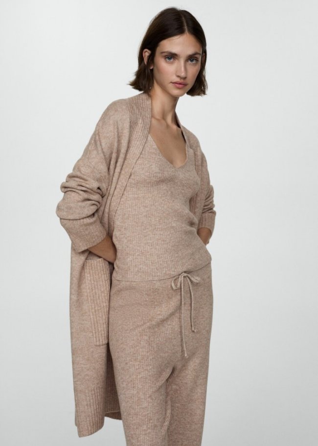 Mango Cárdigan punto oversize - Arena