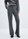 Mango Pantalón largo recto - Gris