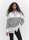 Mango Jersey oversize cuello pico - Azul marino