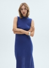 Mango Vestido midi lyocell - Azul