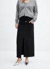 Mango Falda vaquera premamá - Denim negro