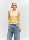 Mango Jersey lana escotado - Amarillo