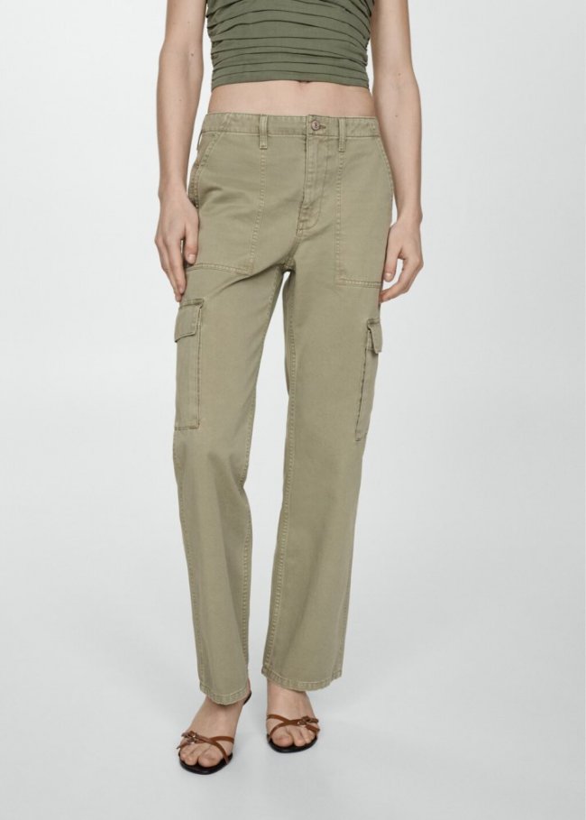 Mango Jeans cargo bolsillos - Khaki