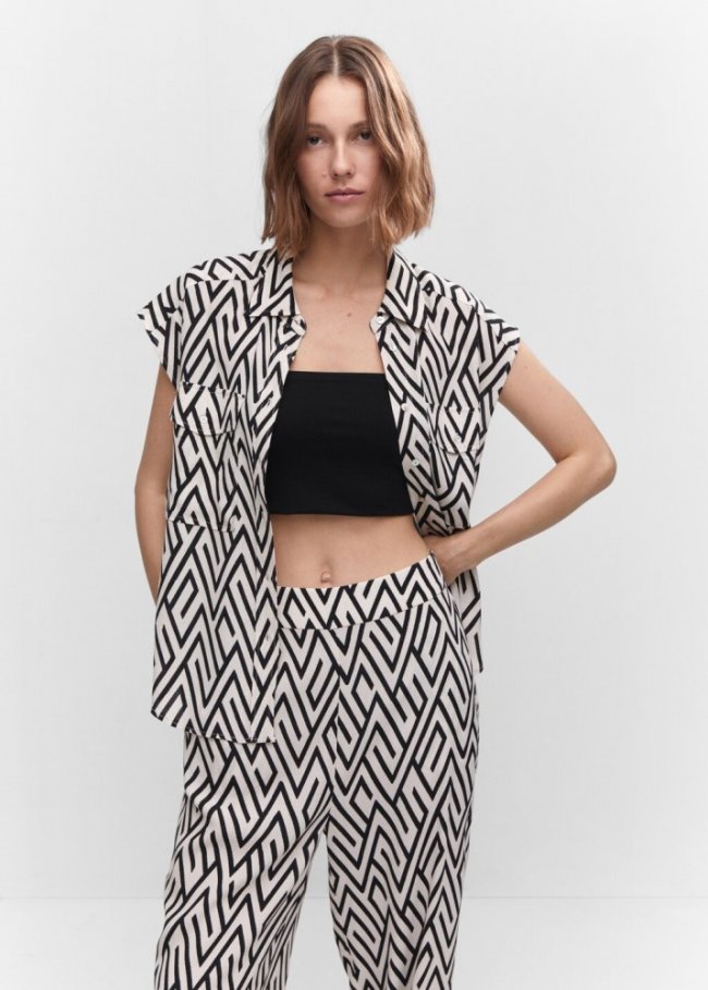 Mango Camisa fluida oversize - Negro