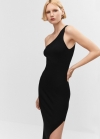 Mango Vestido asimétrico abertura - Negro