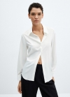 Mango Camisa fluida regular - Blanco roto