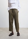 Mango Pantalón 100% lino - Khaki