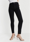 Mango Jeans skinny tiro alto - Denim negro