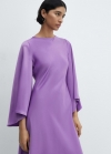 Mango Vestido satinado manga acampanada - Lila
