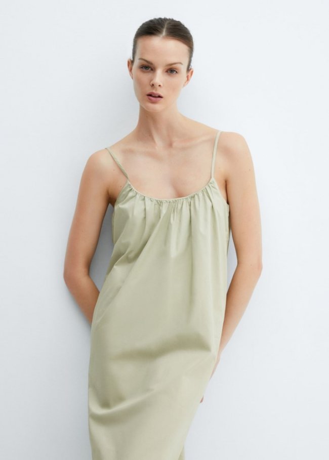 Mango Camisón 100% algodón - Khaki