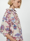 Mango Camisa fluida estampado floral - Crudo