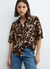 Mango Camisa fluida estampada - Crudo