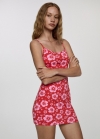Mango Vestido corto flores - Rojo
