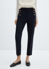 Mango Pantalón crop botones - Azul marino oscuro