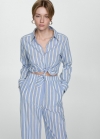 Mango Mono camisero rayas - Azul