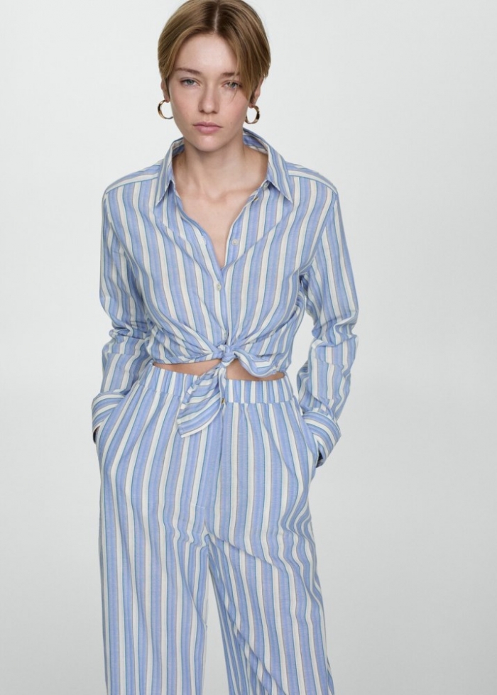 Mango Mono camisero rayas - Azul