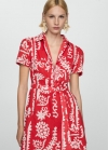 Mango Vestido estampado lazo - Rojo