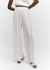 Mango Pantalón wideleg plisado - Crudo