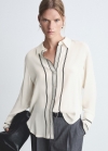Mango Camisa detalles contraste - Blanco roto