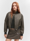 Mango Chaqueta bomber efecto desgastado - Marrón