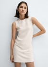 Mango Vestido punto textura - Crudo