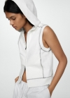 Mango Top costuras doble cremallera - Blanco