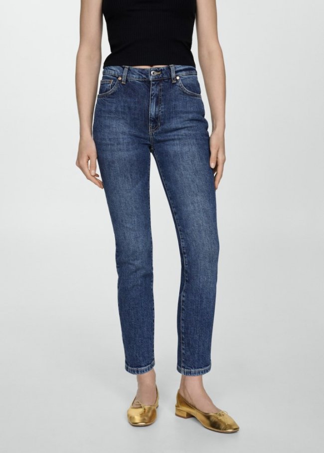 Mango Jeans Claudia slim crop - Azul oscuro