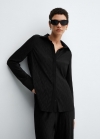 Mango Camisa textura botones - Negro