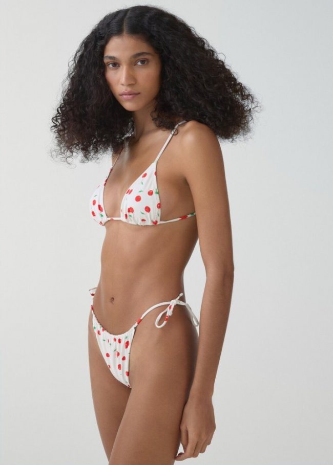 Mango Sujetador bikini cerezas - Blanco