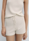 Mango Shorts pijama canalé - Crudo