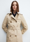 Mango Trench clásico cinturón - Gris claro/pastel