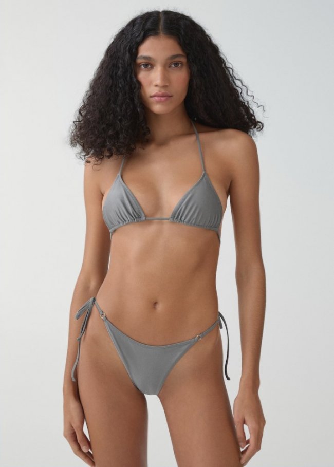 Mango Sujetador bikini metalizado - Gris