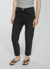 Mango Jeans Mom2000 mom tiro alto - Denim negro